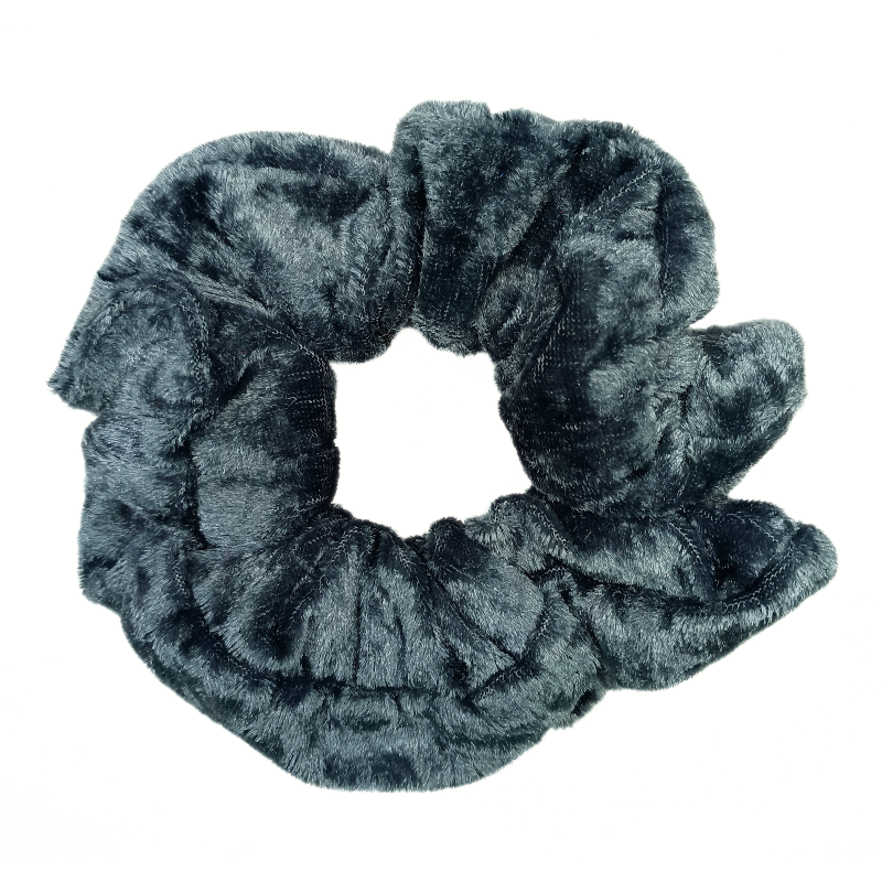 Steel Grey Velvet Scrunchie