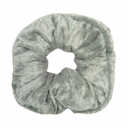 Silver Velvet Scrunchie