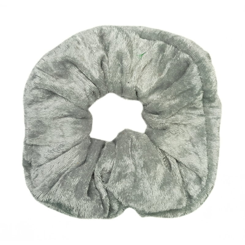 Silver Velvet Scrunchie