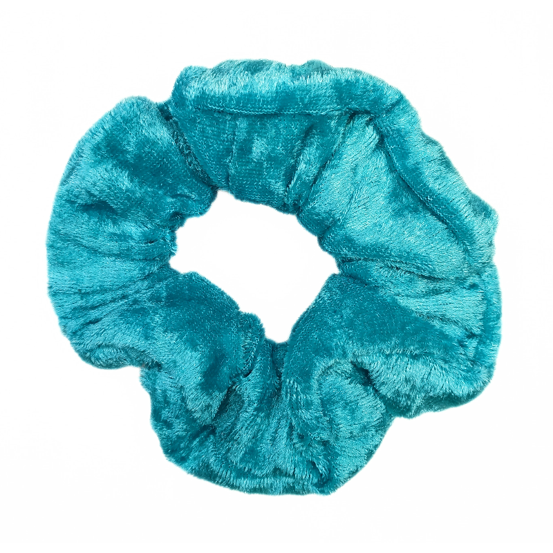 Kingfisher Blue Velvet Scrunchie