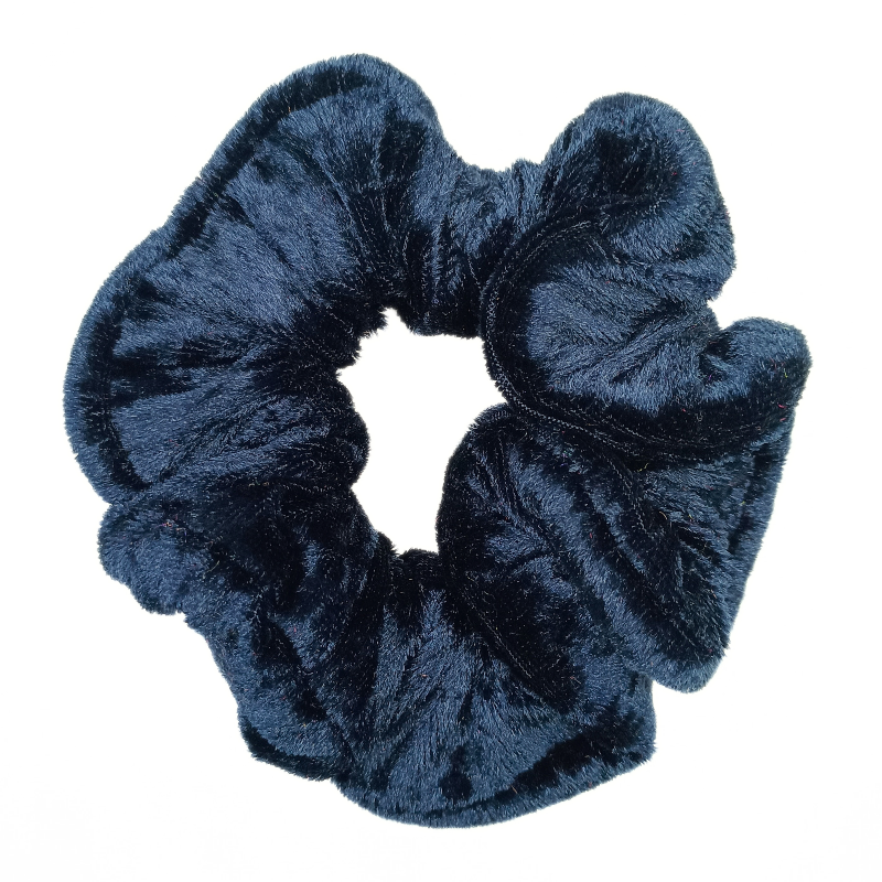 Navy Velvet Scrunchie