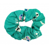 Glow in the Dark Teal Skulls Scrunchie