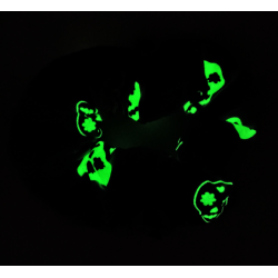 Glow in the Dark Teal Skulls Scrunchie