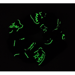Glow in the Dark Purple Words Scrunchie