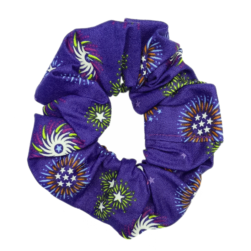 Glow in the Dark Purple Fireworks Scrunchie