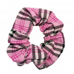 Pink Tartan Scrunchie
