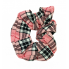 Salmon Pink Tartan Scrunchie