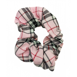 Baby Pink Tartan Scrunchie
