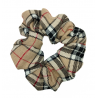 Beige Tartan Scrunchie