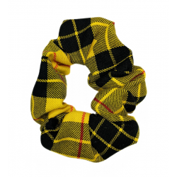 Yellow Tartan Scrunchie