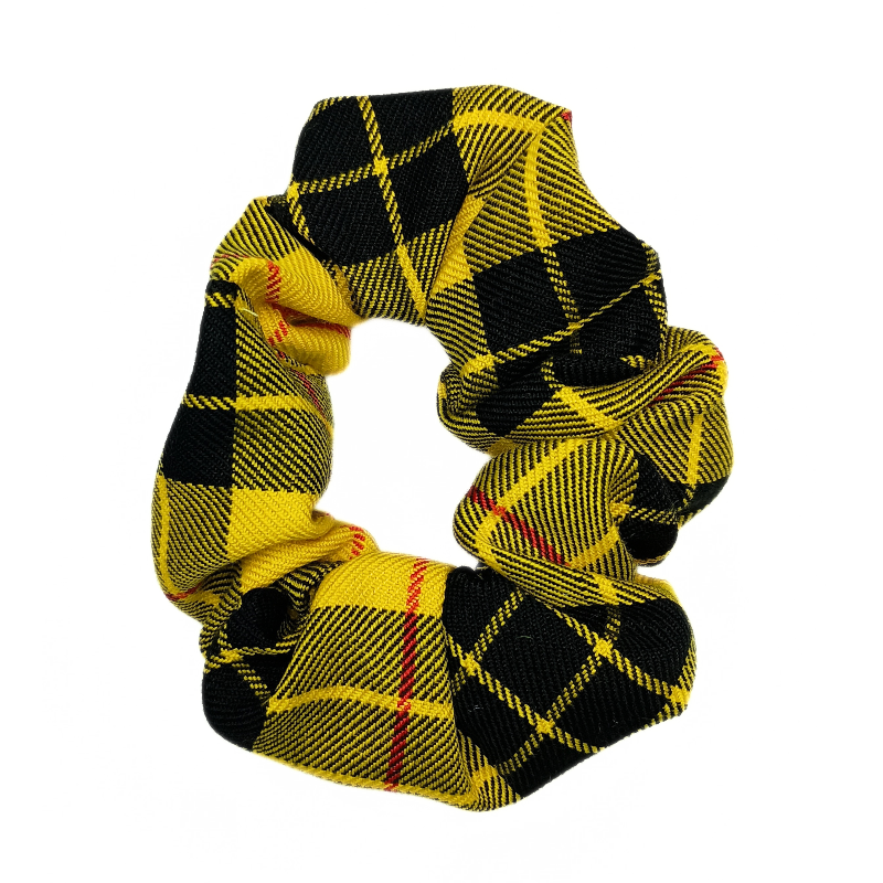 Yellow Tartan Scrunchie