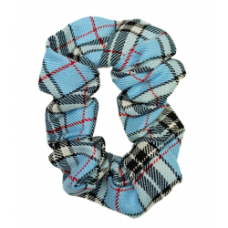 Light Blue Tartan Scrunchie