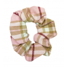 Pink, Brown, White and Wine Large Pattern Tartan Scrunchie