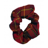 Burgundy, Brown, Red, Navy and Gold Tartan Scrunchie