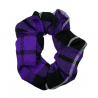 Purple, Black and White Tartan Scrunchie