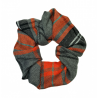 Orange and Grey Tartan Scrunchie