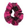Pink, Black and Gold Tartan Scrunchie