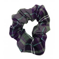 Purple and Grey Tartan Scrunchie
