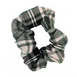 Pink and Grey Tartan Scrunchie
