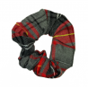 Red, Grey, Yellow and White Tartan Scrunchie