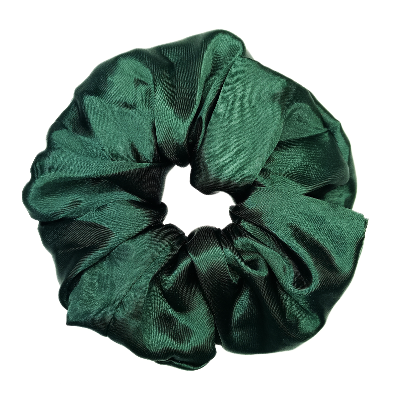 Satin Dark Green Mega Scrunchie