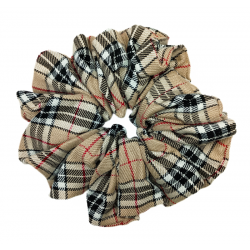 Beige Tartan Mega Scrunchie