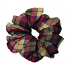 Burgundy, Navy, Beige and Black Tartan Mega Scrunchie