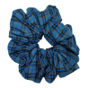 Grey, Blue and Black Tartan Mega Scrunchie