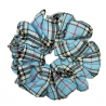 Light Blue Tartan Mega Scrunchie
