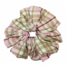 Pink, Brown, White and Wine Large Pattern Tartan Mega Scrunchie