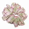 Pink, Brown, White and Wine Small Pattern Tartan Mega Scrunchie
