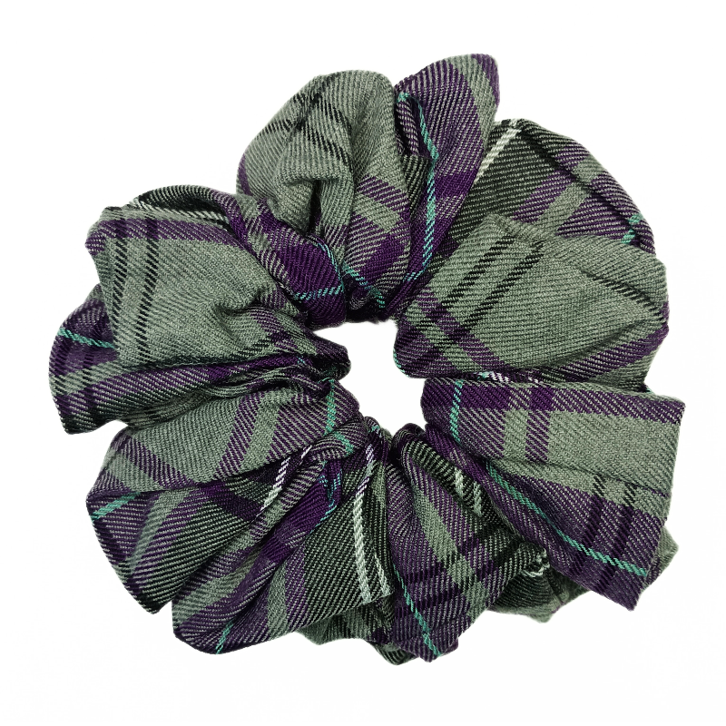 Purple and Grey Tartan Mega Scrunchie