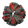 Red, Grey, Yellow and White Tartan Mega Scrunchie