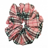 Salmon Pink Tartan Mega Scrunchie