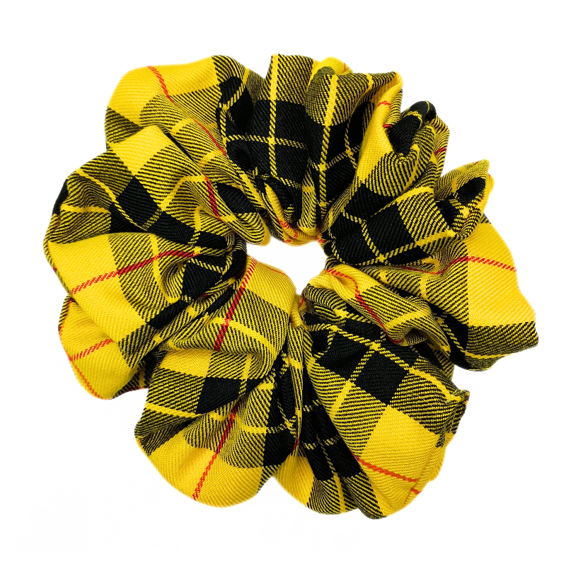 Yellow Tartan Mega Scrunchie