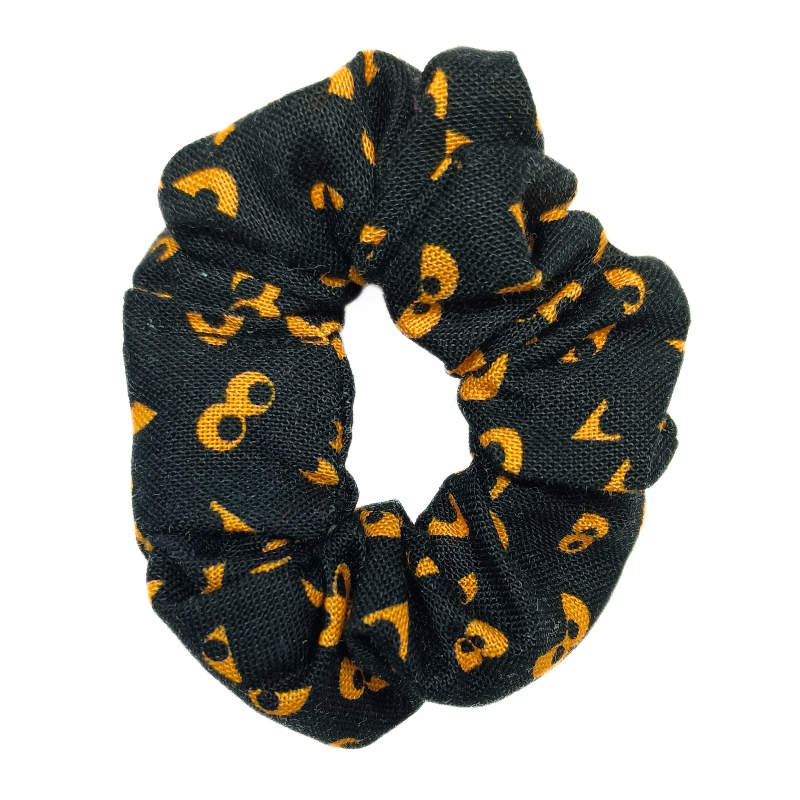 Halloween Black & Orange Eyes Mini Scrunchie