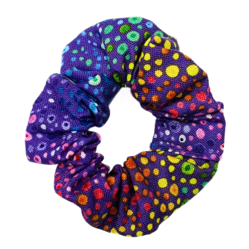 Purple Rainbow Bubble Mini Scrunchie