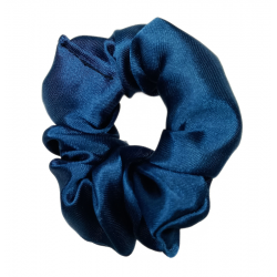 Navy Satin Mini Scrunchie
