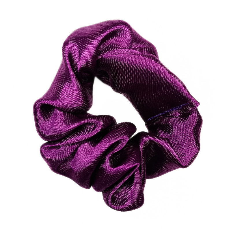 Lollipop Purple Satin Mini Scrunchie