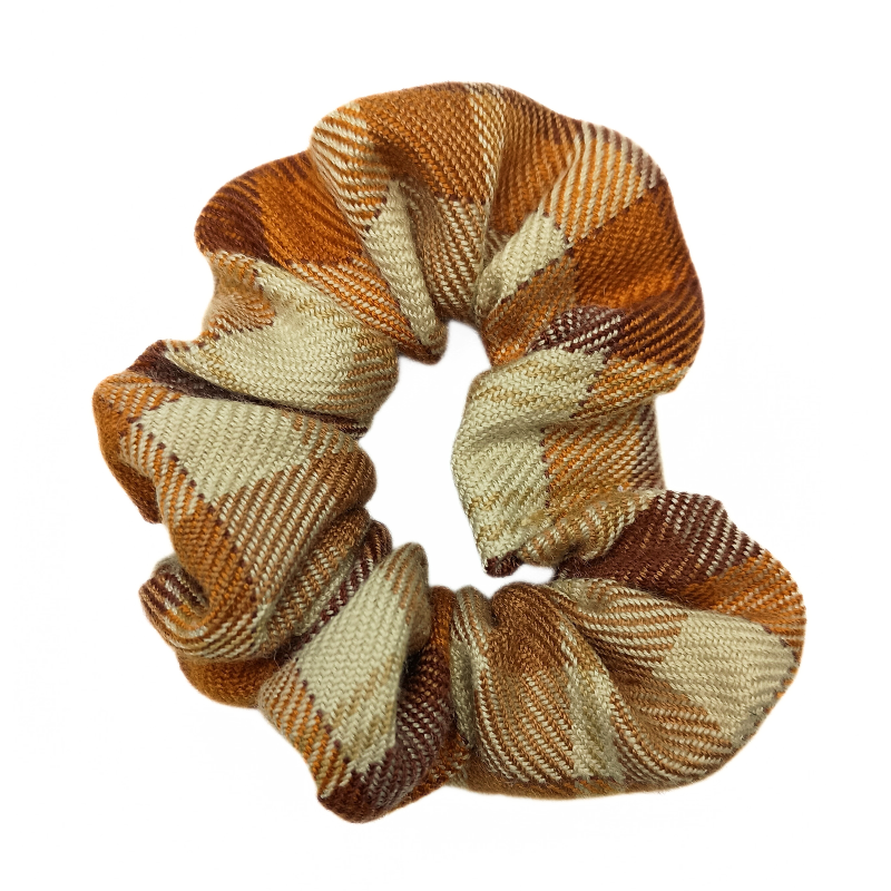 Autumn Tartan Mini Scrunchie