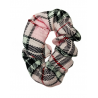 Baby Pink Tartan Mini Scrunchie