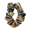 Beige Tartan Mini Scrunchie