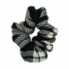 Black and White Tartan Mini Scrunchie