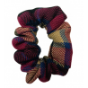 Burgundy, Navy, Beige and Black Tartan Mini Scrunchie