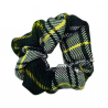 Green, Navy, Yellow and White Tartan Mini Scrunchie