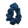 Grey, Blue and Black Tartan Mini Scrunchie