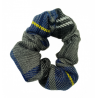 Grey, Blue, Yellow and White Tartan Mini Scrunchie