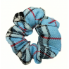 Light Blue Tartan Mini Scrunchie