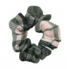 Pink and Grey Tartan Mini Scrunchie
