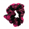 Pink, Black and Gold Tartan Mini Scrunchie